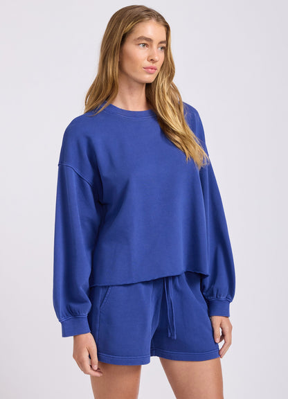 French Terry Puff Sleeve Sweatshirt