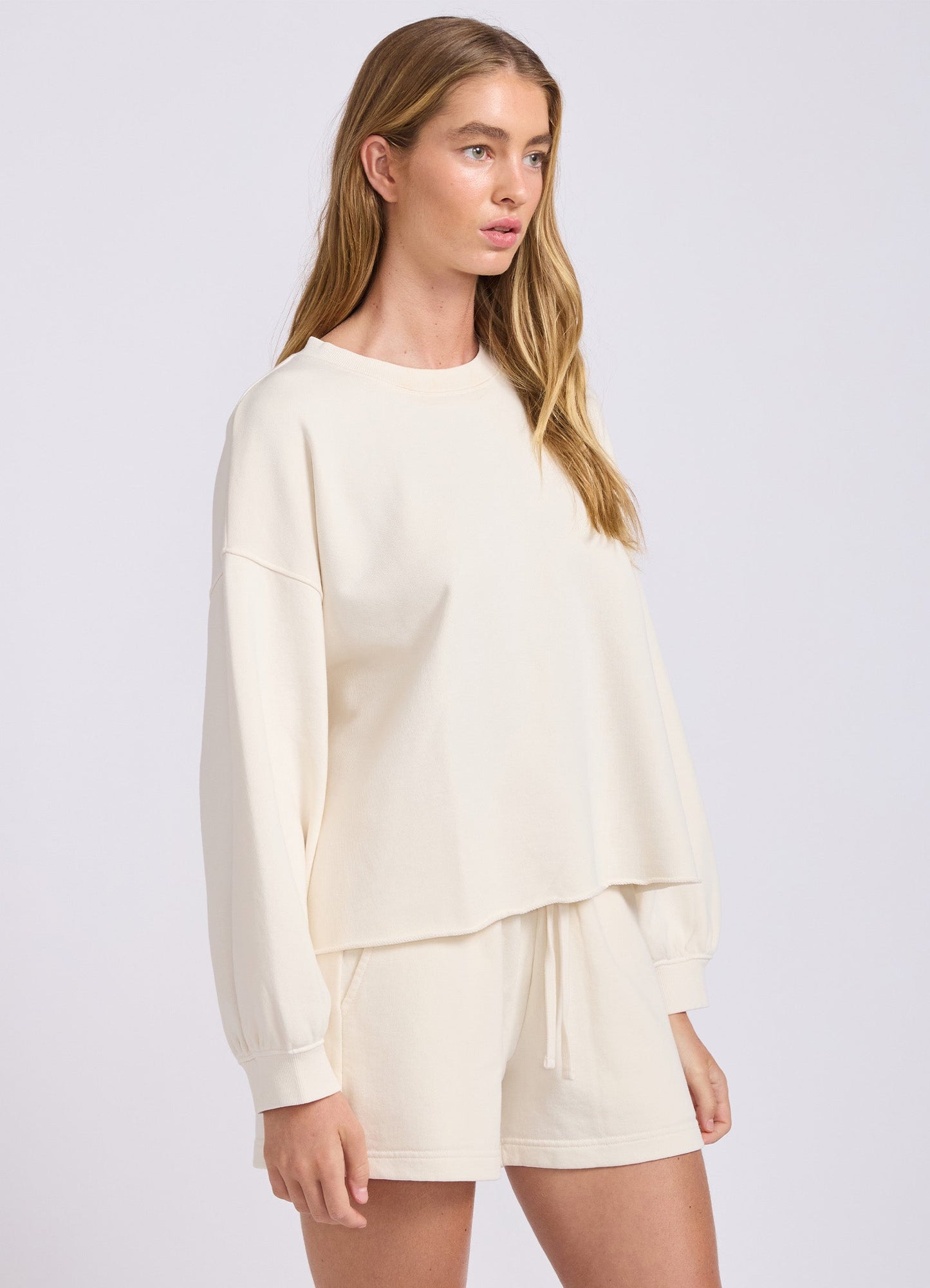 French Terry Puff Sleeve Sweatshirt