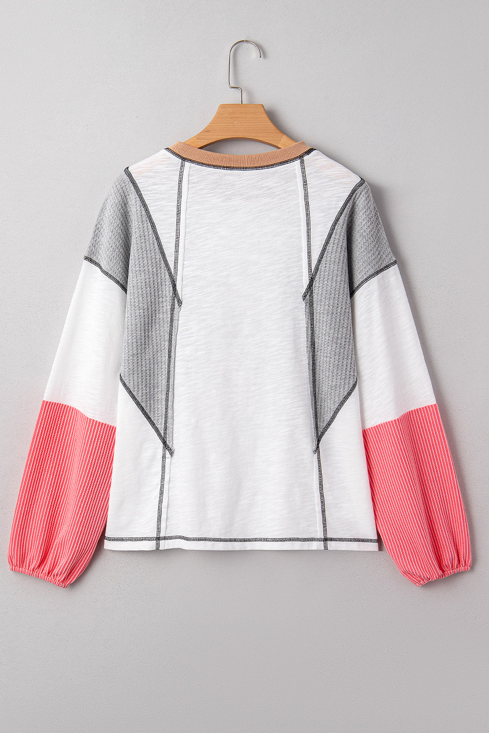 Threaded Pear Everlee Knit Patchwork Casual Top