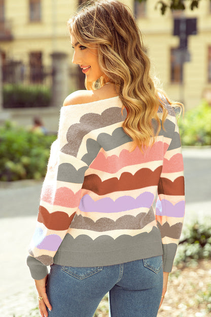 Threaded Pear Zelda Sleeve Drop Shoulder Sweater