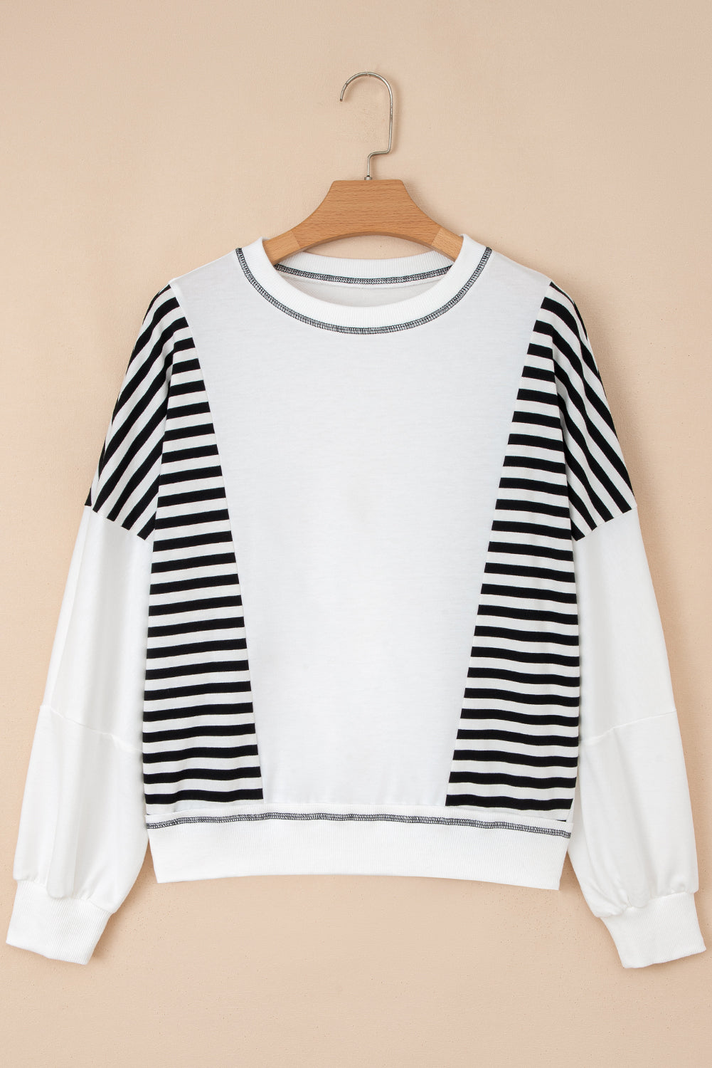 Threaded Pear Clare Contrast Stitching Oversize Sweatshirt