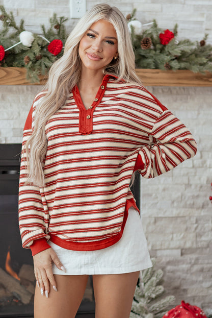 Threaded Pear Kylalara Collared Drop Shoulder Top