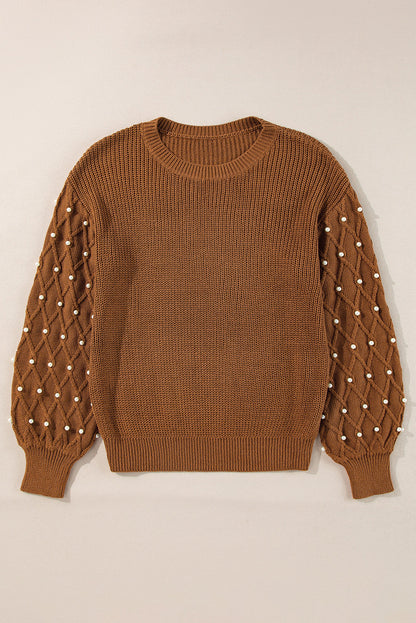 Threaded Pear Evelyn Beaded Drop Shoulder Sweater