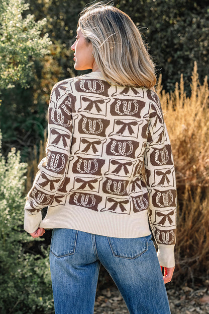 Threaded Pear Sofia Western Fashion Print Sweater