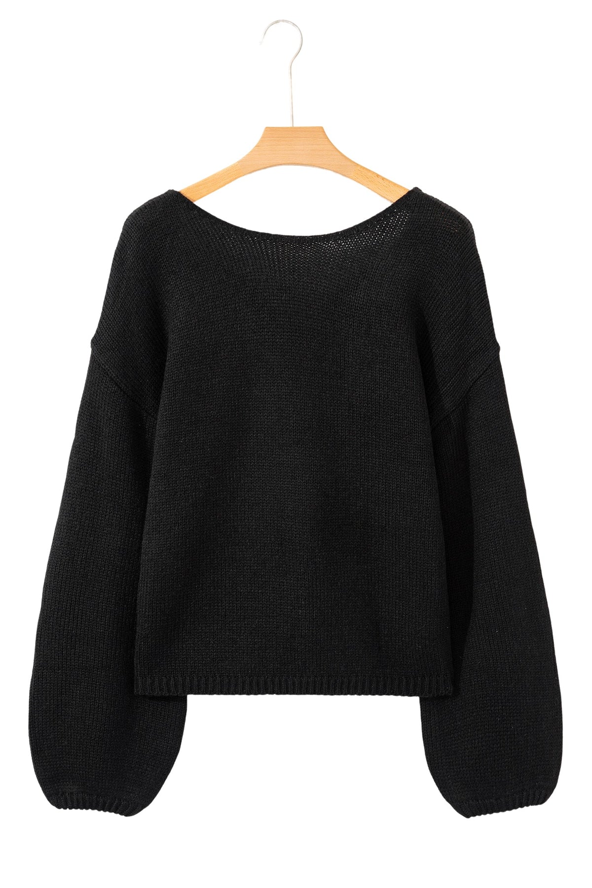 Threaded Pear Faye Backless Bubble Sleeve Sweater
