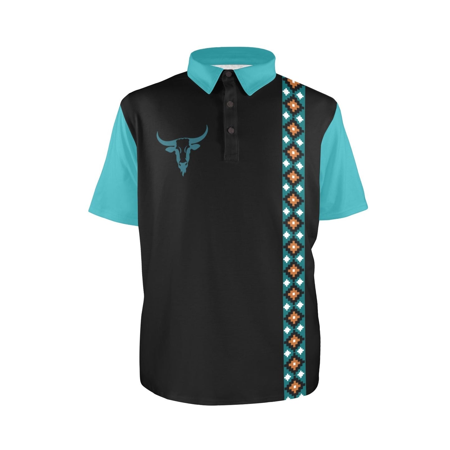 Baha Ranch Longhorn Aztec Cowboy Polo Shirt