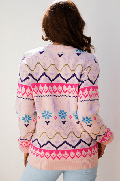 Threaded Pear Kayaetta Knit Feather Cuffed Sweater