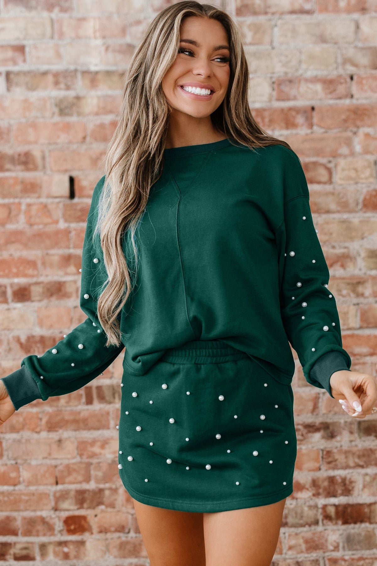 Threaded Pear Rosie Elastic Waist Mini Skirt Set