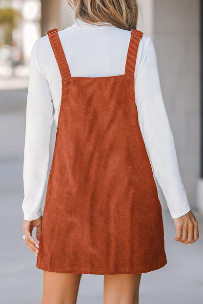 Threaded Pear Alexis Front Pockets Corduroy Overall Dress.