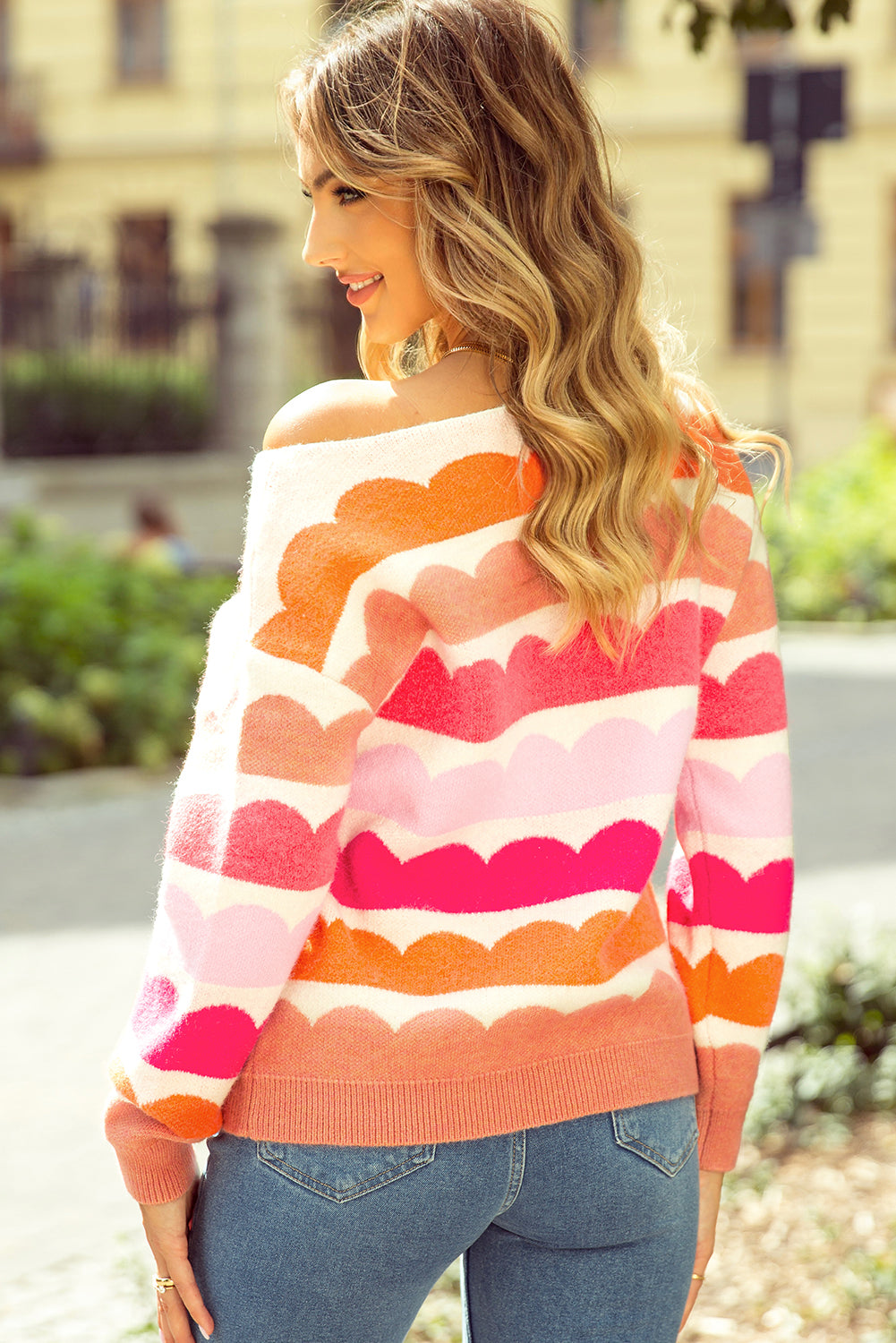 Threaded Pear Sarah Wave Striped Sweater