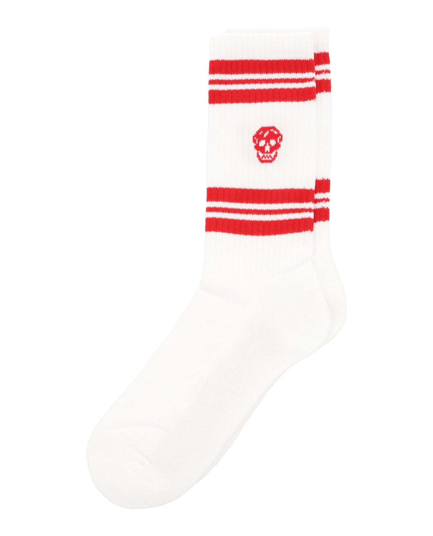 Alexander McQueen Striped Skull Logo Socks