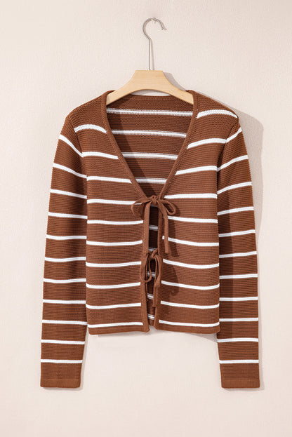 Threaded Pear Lilly Striped Knit Cardigan Sweater