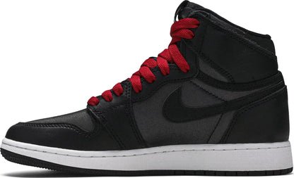 Air Jordan Grade School Retro 1 High Og 'Black Satin Gym Red Black' Gs Sneakers