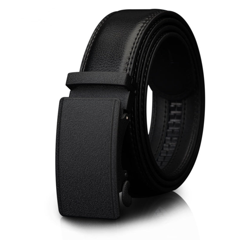 Men’s Two-Layer Cowhide Automatic Buckle Belt | High-Sense Executive Genuine Leather Waistband | Trendy Minimalist Professional Men’s Belt | Luxury-Label Statuesque Men’s Accessory | 2026 High-Fashion Radiant Urban Essential