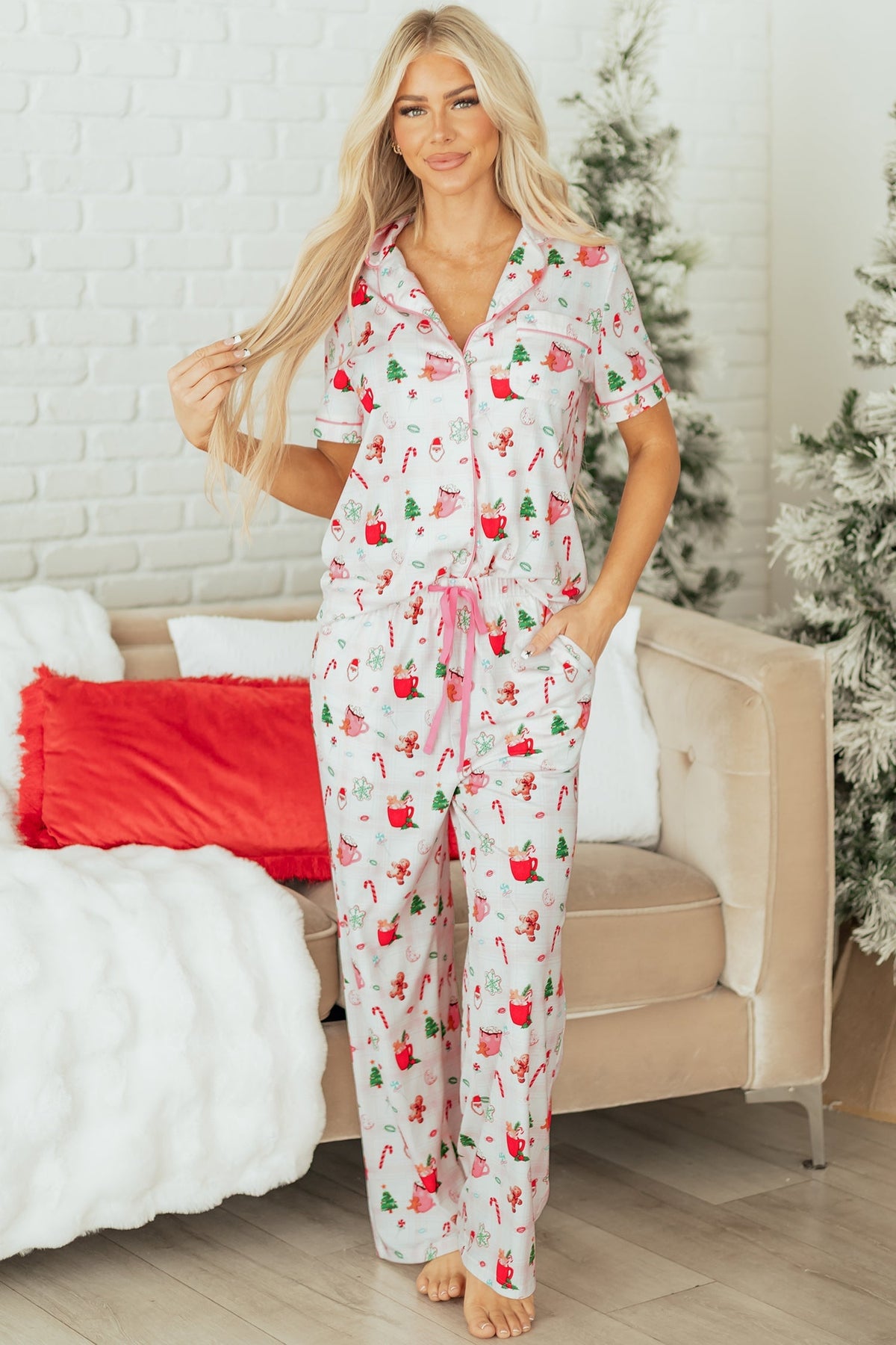 Threaded Pear Destiny Print Short Sleeve PJ Set