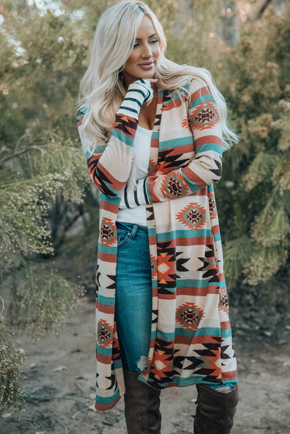 Threaded Pear Paris Open Front Long Cardigan