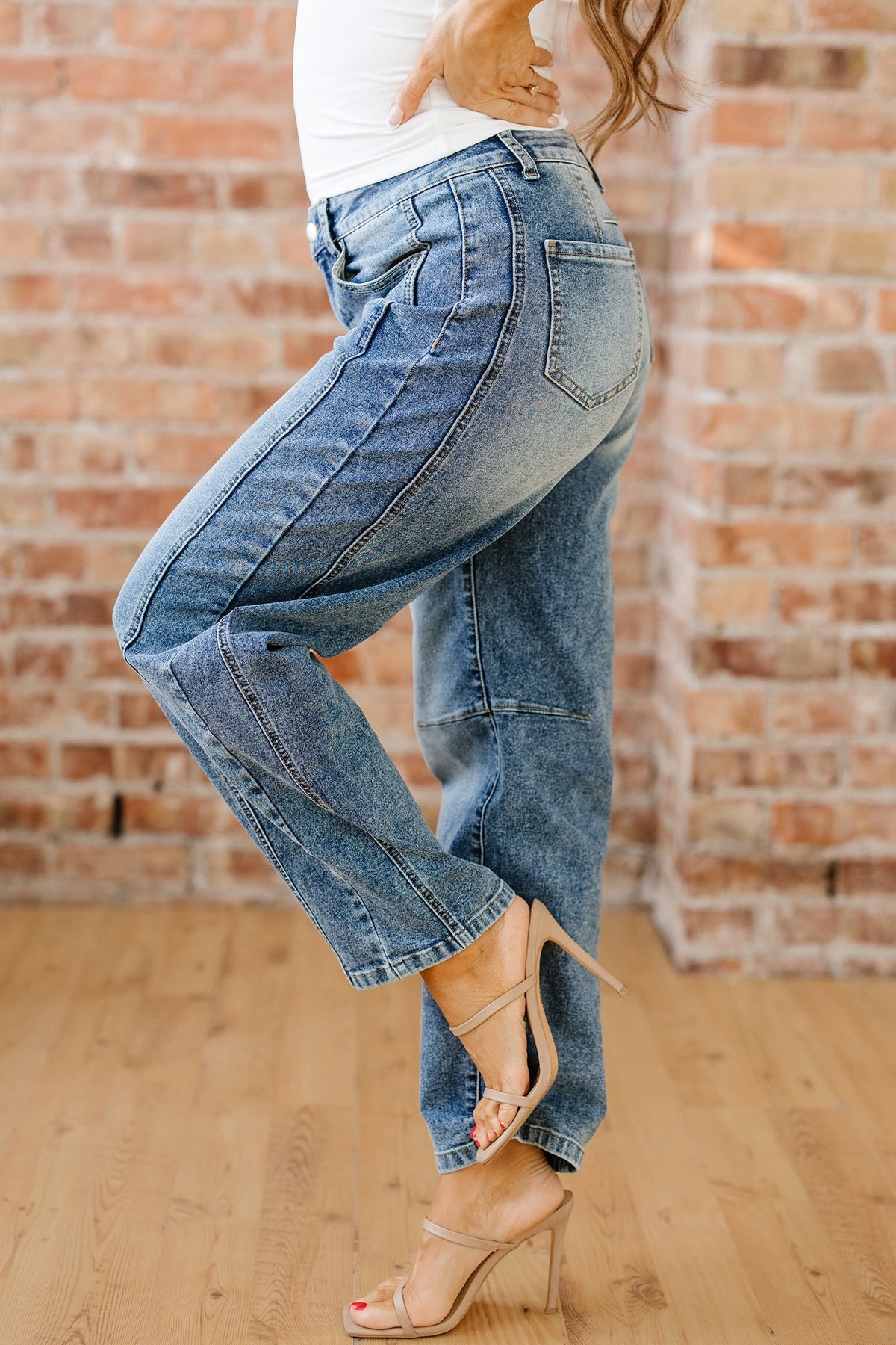 Threaded Pear Milena Seam Detail Shift Jeans