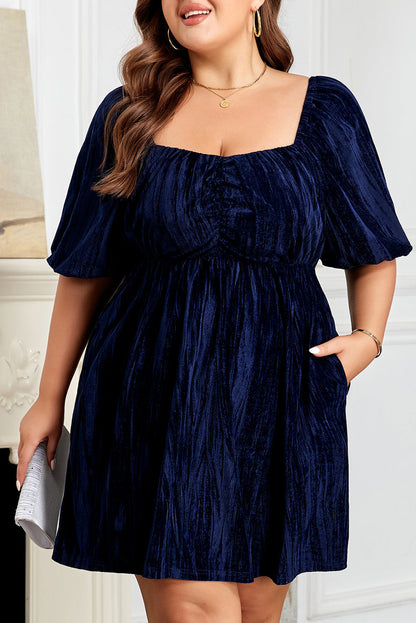 Threaded Pear Kataleya Short Puff Sleeve PLUS Dress