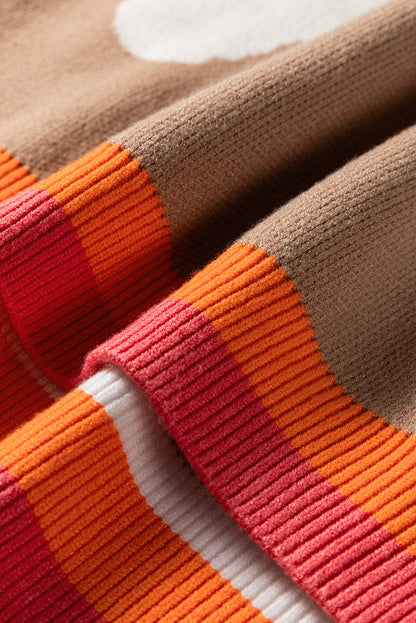 Threaded Pear Scarlett Contrast Striped Baggy Sweater