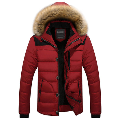 Faux Fur Trim Hooded Puffer Jacket