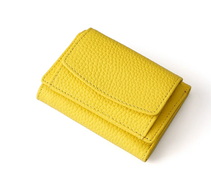 Genuine Leather Small Wallet RFID Coin Purse Money Clip