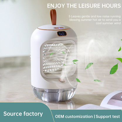 Spray Humidification Cooling Fan Mini Household Desktop Shaking Head Small Fan Usb Portable Air Conditioning Fan