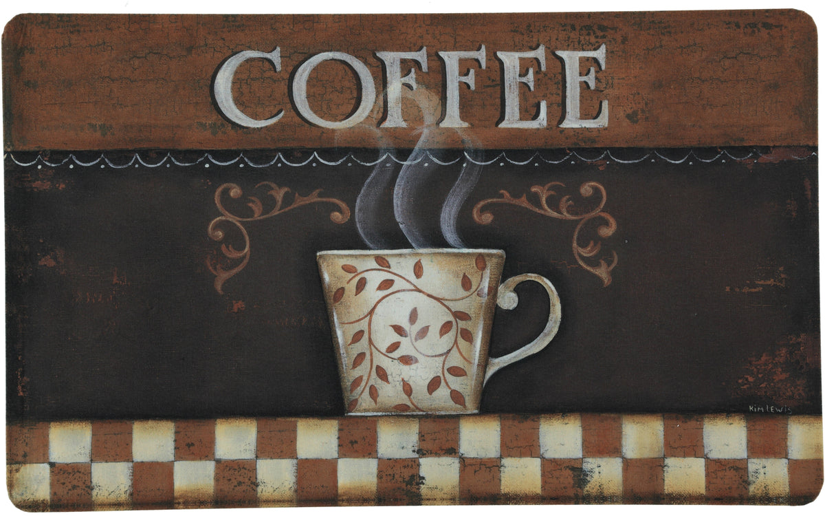 2-Pack Premium Comfort Kitchen Mats (Vintage Coffee)