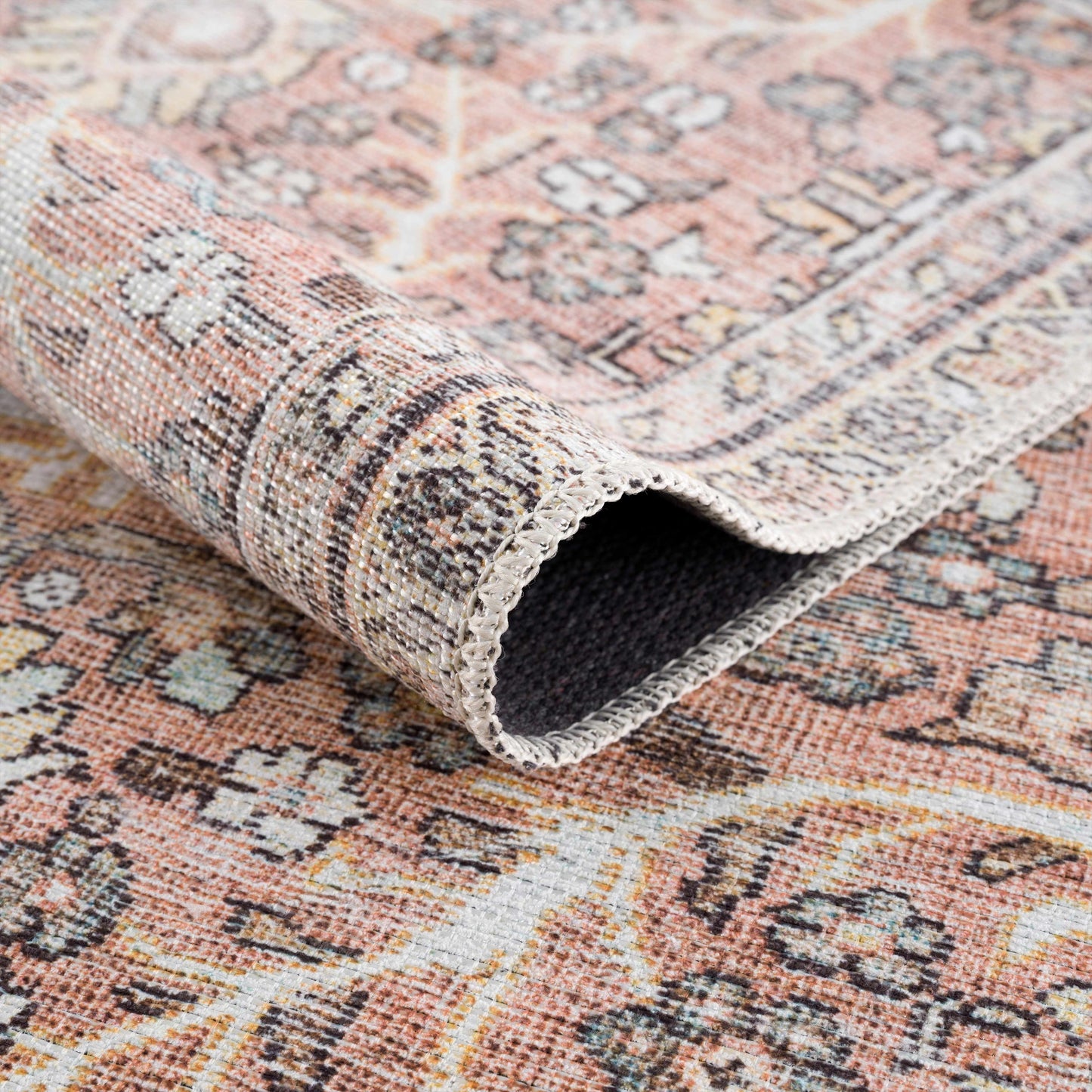 Flat Pile Urpi Red Washable Rug - Clearance