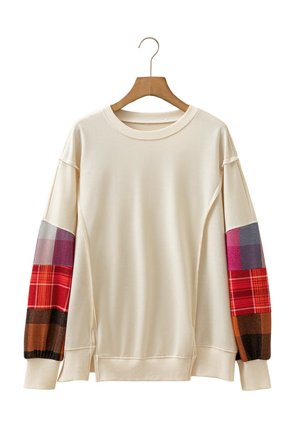 Threaded Pear Anika Seam Patchwork top Long Sleeve Top