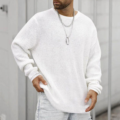 Men’s Casual Long Sleeve Crew Neck Top | High-Sense Loose Fit Urban Pullover | Trendy Minimalist Relaxed Fit Shirt | Luxury-Label Statuesque Men’s Essential | 2026 High-Fashion Radiant Comfort Wear