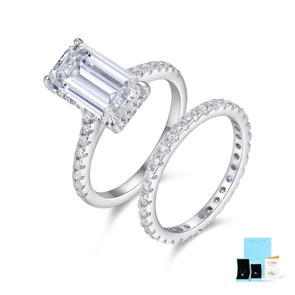 S925 Sterling Silver Stackable Ring | Full-Set Moissanite Eternity Band | High-Sense Minimalist Wedding & Anniversary Ring | Luxury-Label Statuesque Radiant Jewelry | 2026 High-Fashion Emerald-Luxe Essential