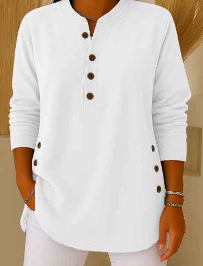 Women’s V-Neck Button-Down Sweater | Fashion Casual Solid Color Long-Sleeved Top | Elegant Knit Blouse T-Shirt for Women | Trendy Minimalist Soft-Touch Pullover | 2026 High-Fashion Lightweight Winter & Autumn Clothing