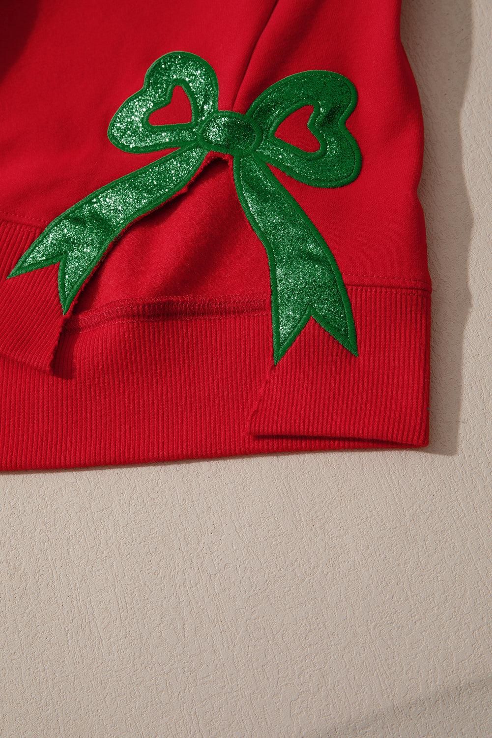 Threaded Pear Paulina Bow Decor Christmas Sweatshirt