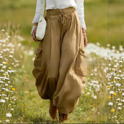 Drawstring Elastic Waist Loose-Fit Casual Trousers | 5 Colors