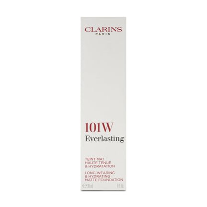 Clarins Everlasting Matte Foundation 101W Linen 30ml (Blemished Box)