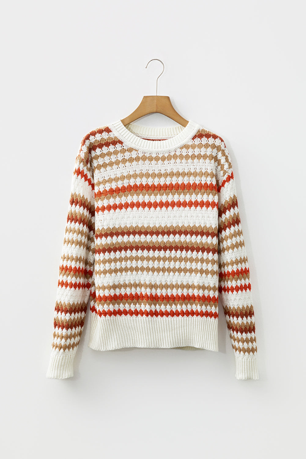 Threaded Pear Jimena Patterned Drop Shoulder Sweater