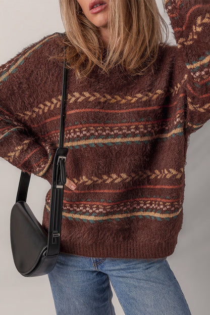 Threaded Pear Madison Knitted Drop Shoulder Sweater