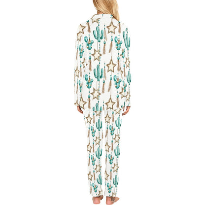Baha Ranch Turquoise Christmas Cactus Women's Western Pajamas