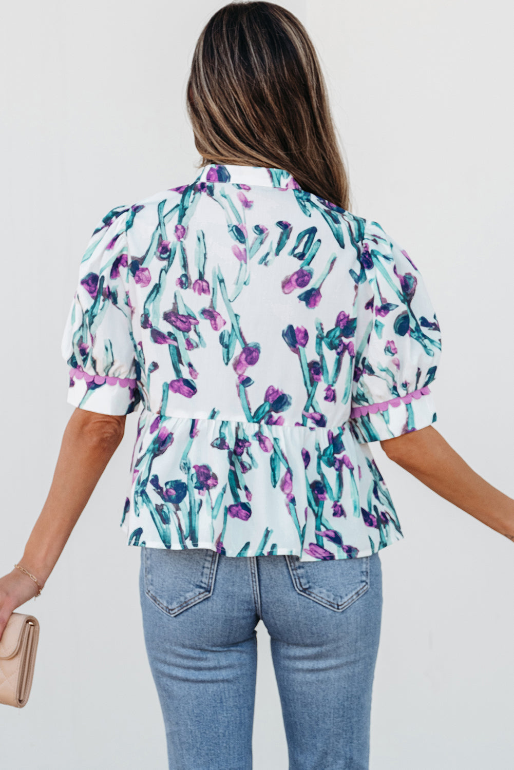 Threaded Pear Raelyn Floral Ricrac Trim Top