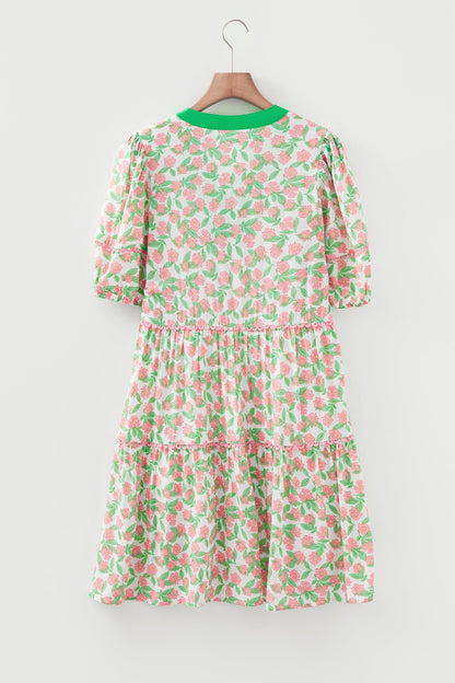 Threaded Pear Rachel Short Puff Sleeve Dress