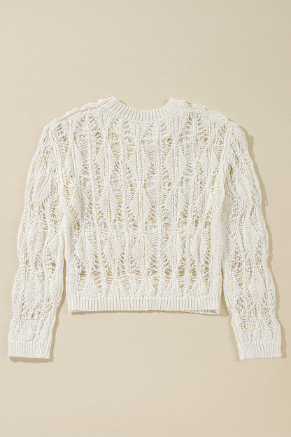 Threaded Pear Olivia Crochet Loose Fit Sweater