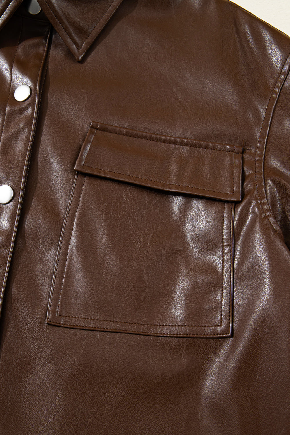 Threaded Pear Mila Drawstring Hem Leather Jacket