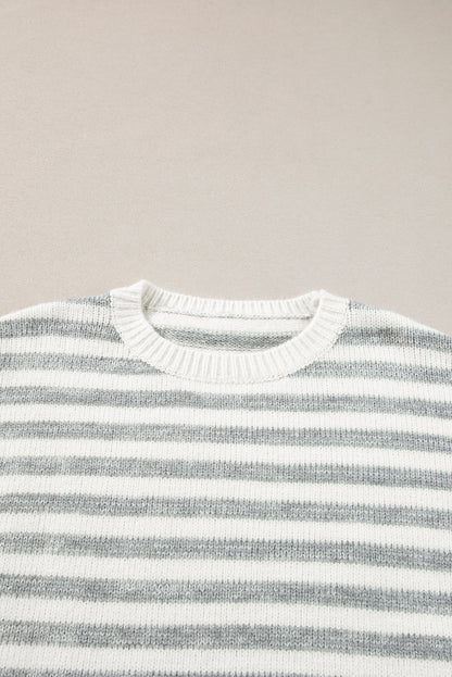 Threaded Pear Dylan Stripe Drop Shoulder Sweater