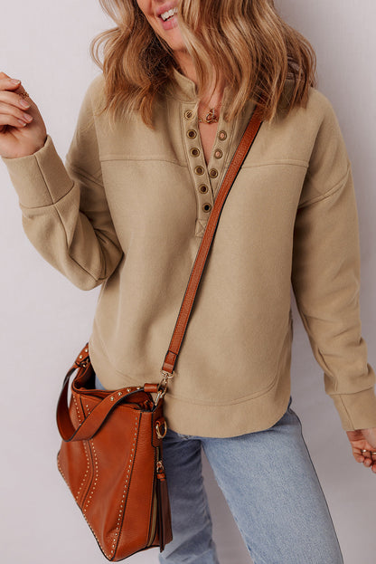 Threaded Pear Elina French Grommet Detail Sweatshirt