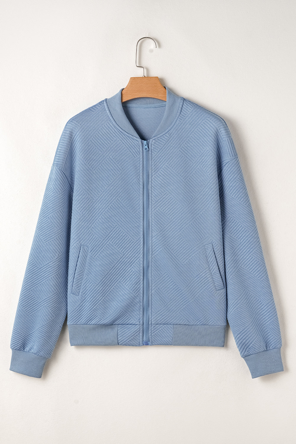 Threaded Pear Nylah Stand Zipper Bomber Jacket