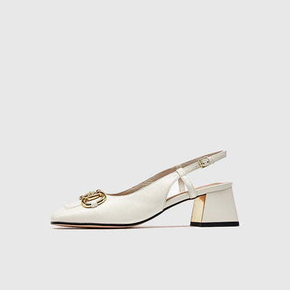 Women’s French Baotou Leather Shoes | Elegant Square-Toe Thick Heel Pumps | Modern Luxury Closed-Toe Office Heels | Trendy Block-Heel French Style Leather Footwear | 2026 High-Fashion Professional Shoes