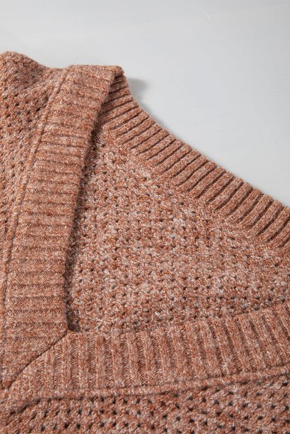 Threaded Pear Luciana Eyelet Drop Shoulder Sweater