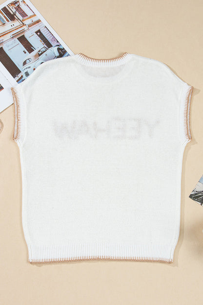 Threaded Pear YEEHAW Stitch Edge Crew Neck Sweater Top