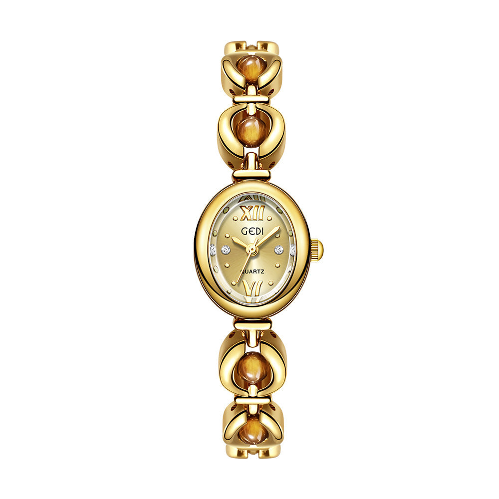 GEDI National Style Emerald Bracelet Watch | Luxury Shell Pearl Women’s Quartz Watch | Niche High-Grade Green Dial Watch | Exquisite Light Luxury Jewelry Watch for Women