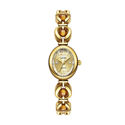 GEDI National Style Emerald Bracelet Watch | Luxury Shell Pearl Women’s Quartz Watch | Niche High-Grade Green Dial Watch | Exquisite Light Luxury Jewelry Watch for Women